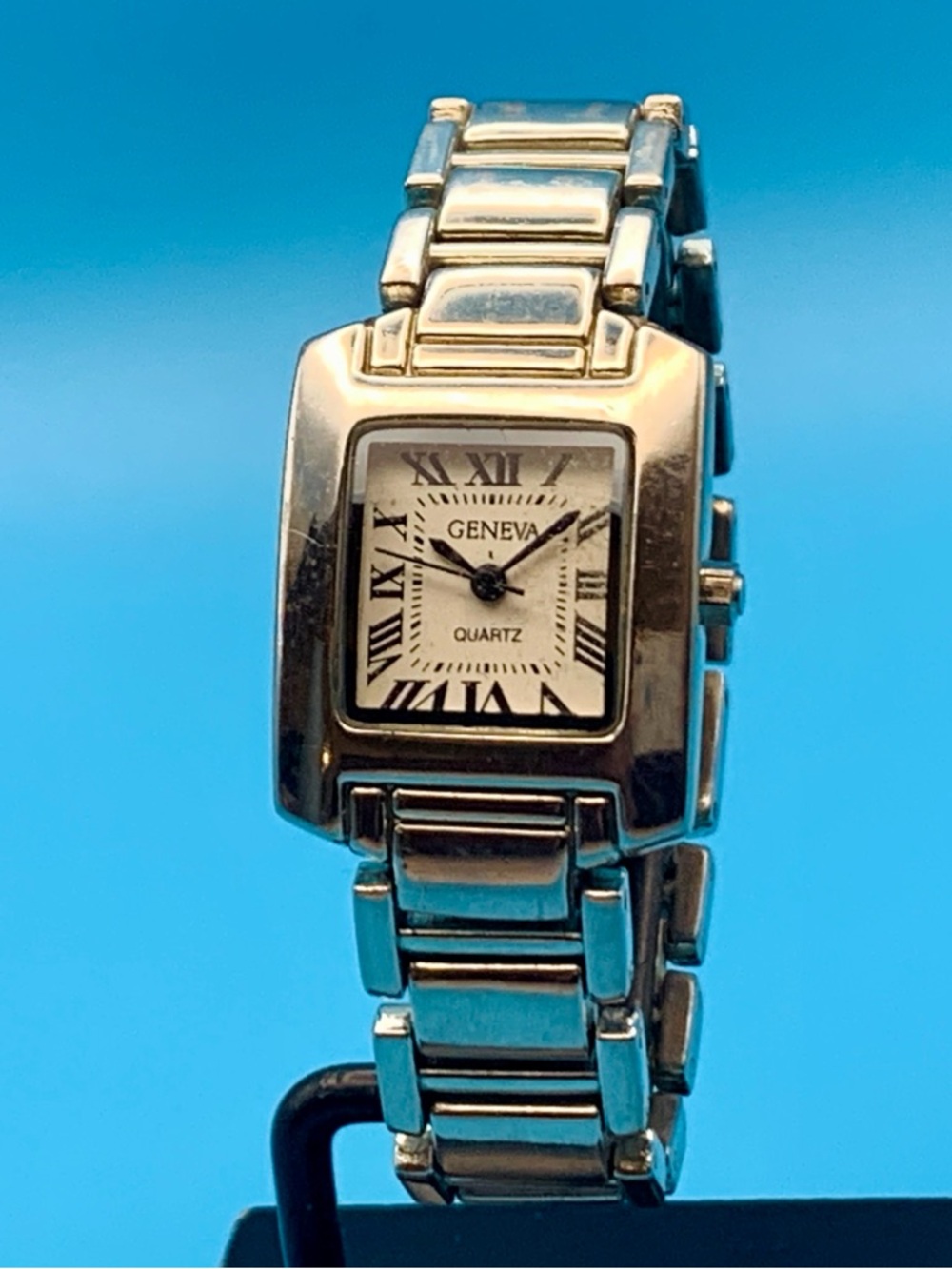 GENEVA Women’s Quartz Bracelet Wristwatch Roman Numerals Working New Battery